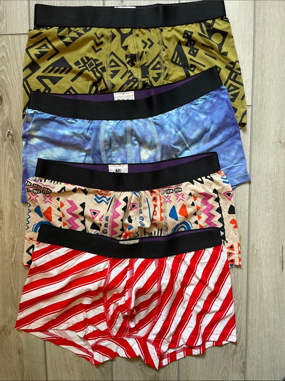 MeUndies Men's 4-Pack Patterned Briefs - Gold, Blue, Pink, Red